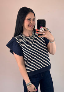 Striped Layer Sleeve Top **4 COLORS**