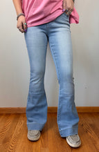 Load image into Gallery viewer, Light Wash Trouser Hem Flare KanCan Jeans
