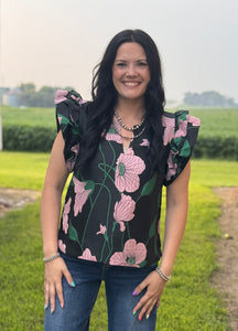Floral Jacquard Top **2 COLORS**