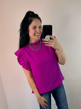 Load image into Gallery viewer, Solid Frill Mock Neck Top **4 COLORS**
