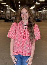 Load image into Gallery viewer, Gingham Detail Top ** 4 COLORS **
