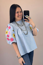 Load image into Gallery viewer, Baby Blue Gingham Top
