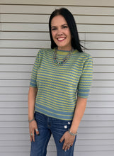 Load image into Gallery viewer, Striped Pointelle Sweater Top **5 COLORS**
