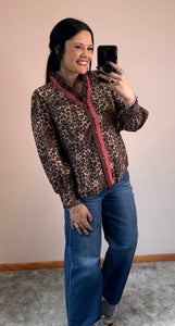 Leopard Button Down Top
