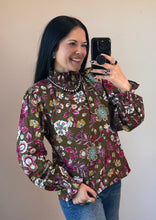 Load image into Gallery viewer, Floral Mock Neck Top **2 COLORS**
