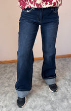 Load image into Gallery viewer, Dark Wash Cuffed Wide Leg Lovervet Jeans
