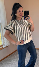 Load image into Gallery viewer, Striped Eyelet Trim Top ***2 COLORS**
