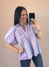 Load image into Gallery viewer, Blue Striped Top
