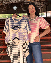 Load image into Gallery viewer, Striped Bubble Sleeve Top **4 COLORS**
