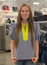 Load image into Gallery viewer, Gingham Contrast Top **3 COLORS**
