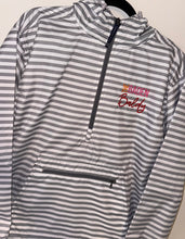 Load image into Gallery viewer, Grey Striped 1/4 Zip TBB Windbreaker
