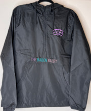 Load image into Gallery viewer, Black TBB 1/4 Zip Windbreaker
