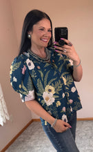 Load image into Gallery viewer, Teal Floral Top - PLUS
