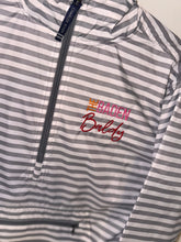 Load image into Gallery viewer, Grey Striped 1/4 Zip TBB Windbreaker
