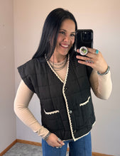 Load image into Gallery viewer, Black Quilted Vest
