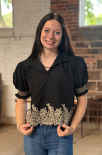 Load image into Gallery viewer, Embroidered Border Top **3 COLORS**
