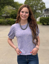 Load image into Gallery viewer, Ribbed Puff Sleeve Detail Top
