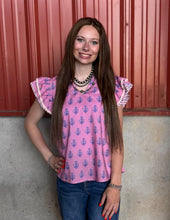 Load image into Gallery viewer, Pink Printed Top
