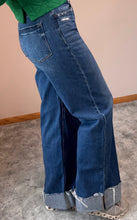 Load image into Gallery viewer, Cuffed Baggy Wide Leg Vervet Jeans

