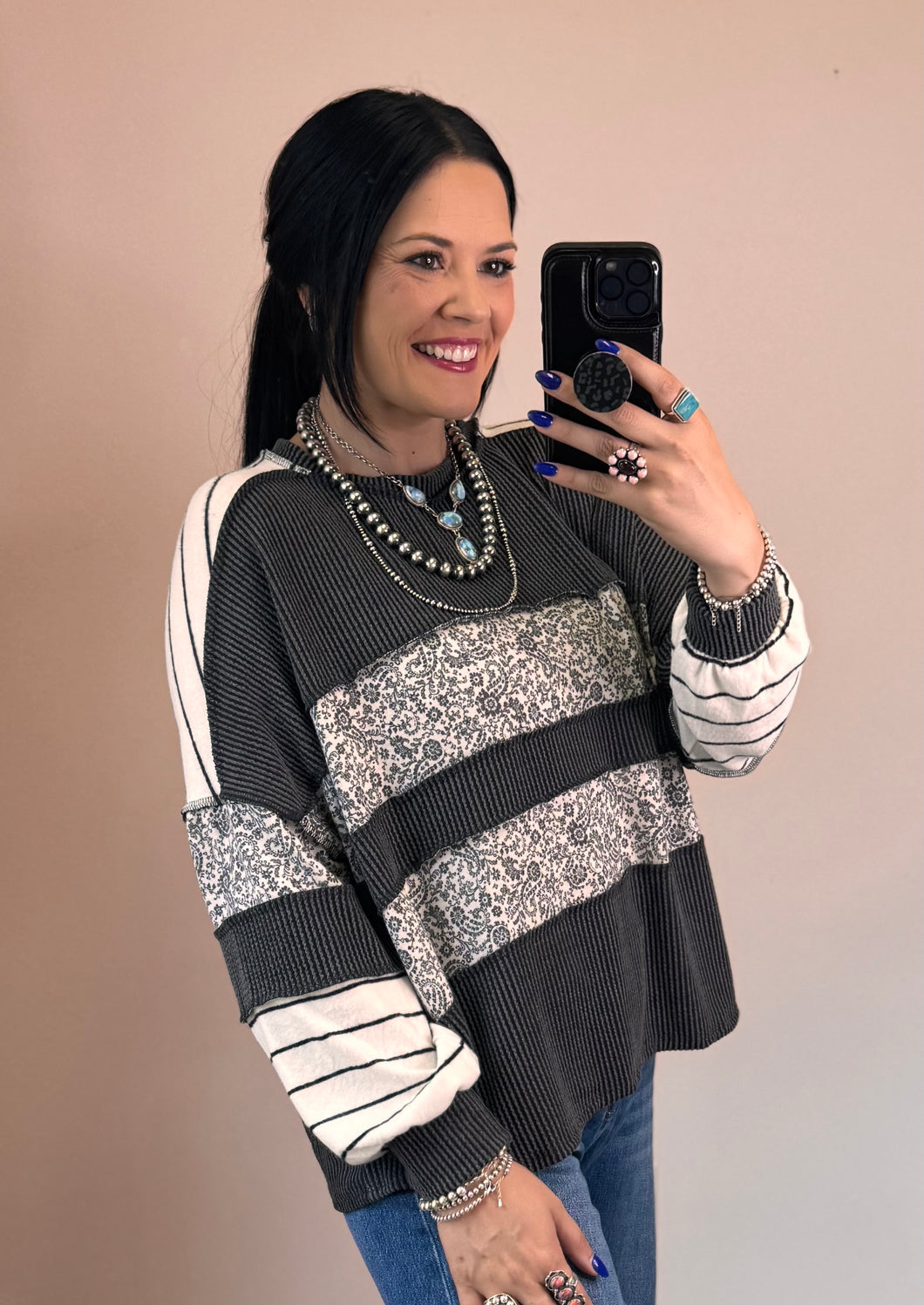 Charcoal Colorblock Top - PLUS