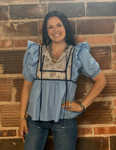 Load image into Gallery viewer, Floral Yoke Top **2 COLORS**
