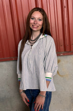 Load image into Gallery viewer, Striped 1/4 Zip Top ** 2 COLORS ** - PLUS
