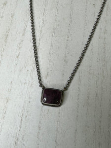 Purple Spiny Bar Necklace