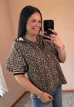 Load image into Gallery viewer, Leopard 1/4 Zip Top **2 COLORS** - PLUS
