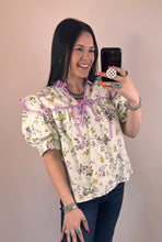 Load image into Gallery viewer, Lime Floral Top
