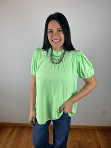 Solid Frill Detail Top **2 COLORS** Restock