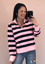 Load image into Gallery viewer, Striped 1/4 Zip Top **2 COLORS**
