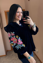 Load image into Gallery viewer, Velvet Embroidered Top **2 COLORS**

