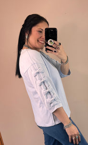 Bow 3/4 Sleeve Top **2 COLORS**