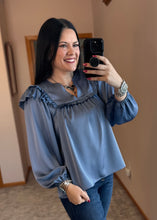 Load image into Gallery viewer, Satin Ruffle Top **2 COLORS**

