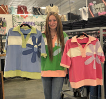Load image into Gallery viewer, Daisy Color Block Edge Collared Top **3 COLORS**
