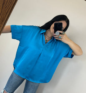 OVERSIZED Satin Collared Top **3 COLORS** RESTOCK