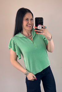 Urban Ribbed 1/4 Zip Top **2 COLORS**