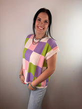 Load image into Gallery viewer, OVERSIZED Multi Color Checkered Sweater Vest **3 COLORS**
