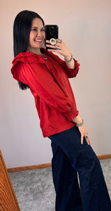 Satin 3/4 Sleeve Top **2 COLORS**