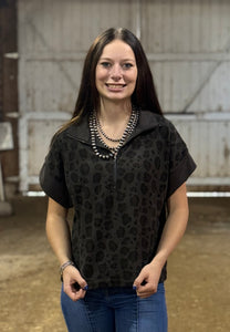 Leopard Knit 1/4 Zip Top **2 COLORS**