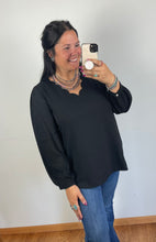 Load image into Gallery viewer, Scallop V Neck Top **4 COLORS**
