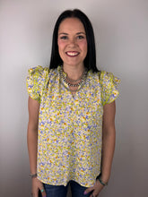 Load image into Gallery viewer, Lime Floral Top
