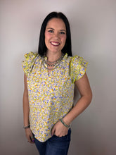 Load image into Gallery viewer, Lime Floral Top
