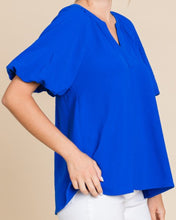 Load image into Gallery viewer, Solid Balloon Sleeve Top **2 COLORS** - PLUS
