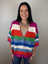 Load image into Gallery viewer, Multi Color Striped Cardigan
