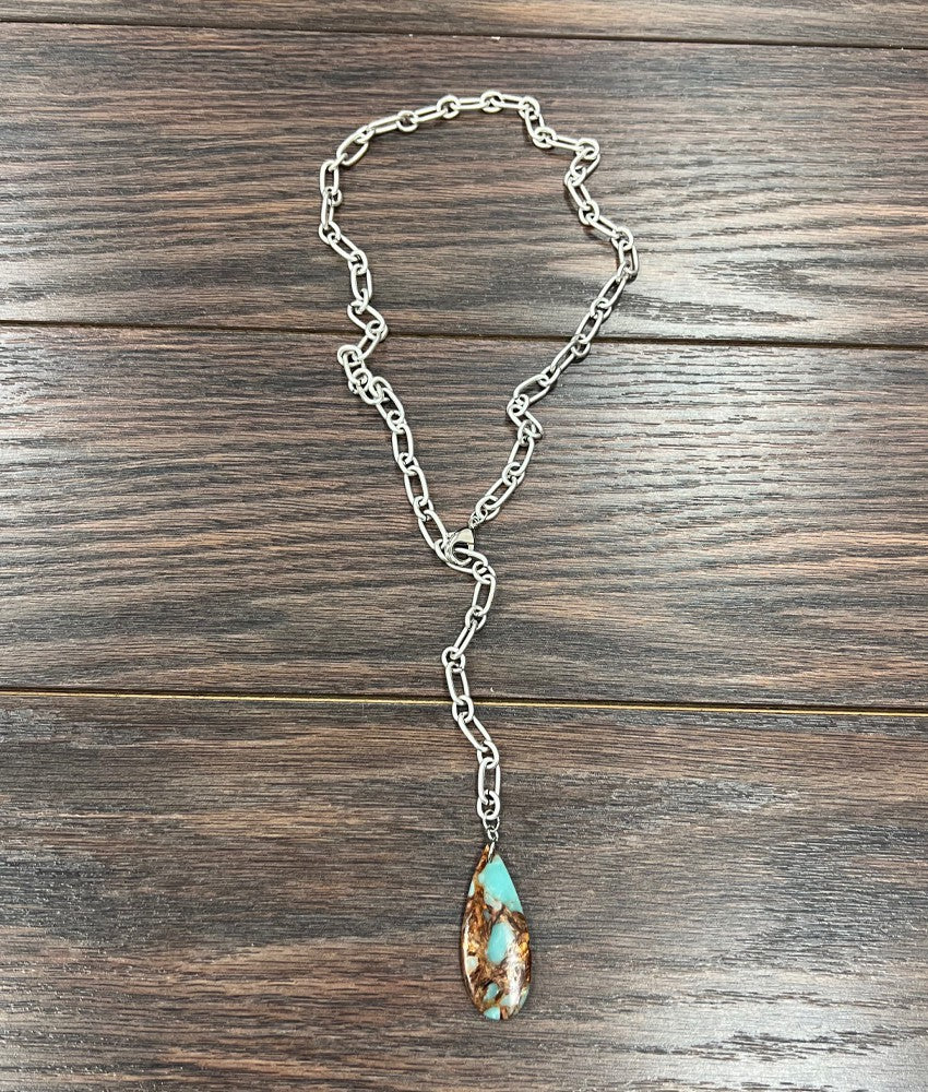 24” Lariat Gemstone Necklace
