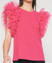 Load image into Gallery viewer, Tulle Sleeve Top **2 COLORS**
