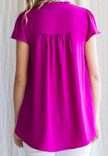 Load image into Gallery viewer, Solid Split Neck Button Up Top **2 COLORS**
