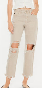 Taupe Mom Fit KanCan jeans.