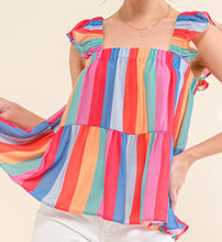 Load image into Gallery viewer, Striped Babydoll Tank Top - PLUS
